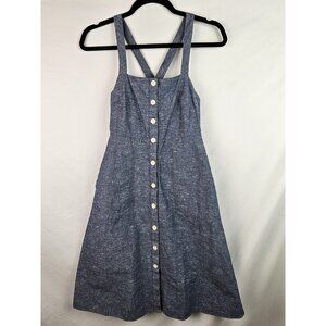 Madewell Dress Women's Size 00 Blue Chambray Sleeveless Tank A-Line Sundress